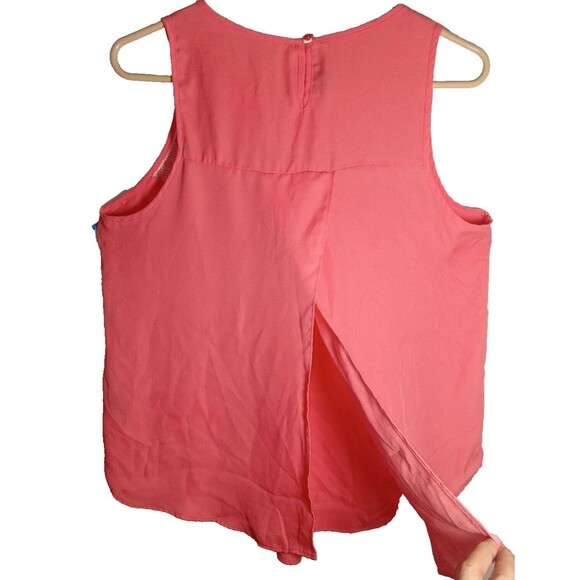 BCX Women's Sleeveless Top Tribal Design Summer Peach Lightweight Open Back SL - Picture 5 of 9